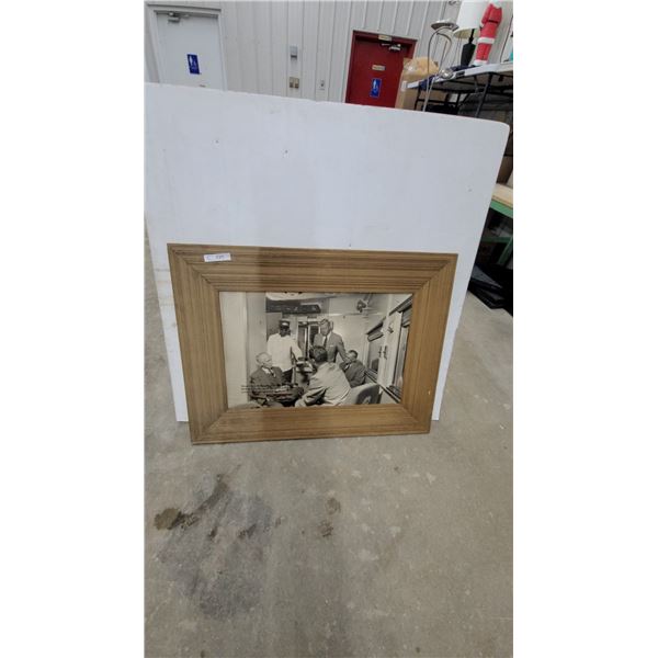 Framed Canadian National Railways Black and White Promotional Photograph of LNR Bedrooms 32 x 42"