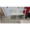 Image 1 : White-Framed Glass Sliding Display Case Doors with Chrome Art Deco Handles, Set of 2 35 x 53"