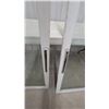 Image 4 : White-Framed Glass Sliding Display Case Doors with Chrome Art Deco Handles, Set of 2 35 x 53"