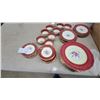 Image 3 : Royal Swansea "Swansea Rose" Bone China Dinnerware Set, Red, Cream, and Gold With Pink Rose