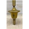 Image 2 : Antique Brass Processional Crucifix with INRI Plaque and Shell-Motif Finials on Pole Holder