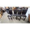 Image 4 : Drop-Leaf Pedestal Dining Table with Four Faux Leather Counter-Height Chairs 54 x 54 x 30"