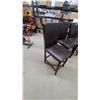 Image 5 : Drop-Leaf Pedestal Dining Table with Four Faux Leather Counter-Height Chairs 54 x 54 x 30"