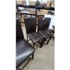 Image 6 : Drop-Leaf Pedestal Dining Table with Four Faux Leather Counter-Height Chairs 54 x 54 x 30"