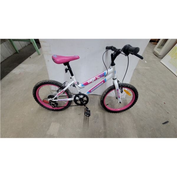 Supercycle Fly Girl Children's Multi-Speed Bicycle with Pink Rims and Knobby Tires 18"