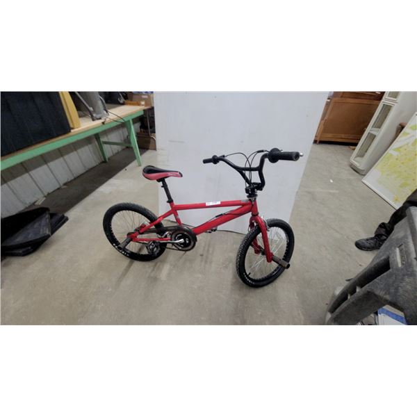 Red BMX-Style Bicycle with Velo Saddle, Innova Tires, and Rear Axle Pegs 20"