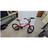 Image 1 : Red BMX-Style Bicycle with Velo Saddle, Innova Tires, and Rear Axle Pegs 20"