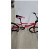 Image 4 : Red BMX-Style Bicycle with Velo Saddle, Innova Tires, and Rear Axle Pegs 20"