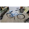 Image 1 : Supercycle Classic Cruiser Women's Bicycle in Light Blue with Front Wire Basket 26"