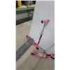 Image 3 : Two Sport Runner Pink Folding Kick Scooters and Skateboard with Green Trucks