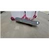 Image 4 : Two Sport Runner Pink Folding Kick Scooters and Skateboard with Green Trucks