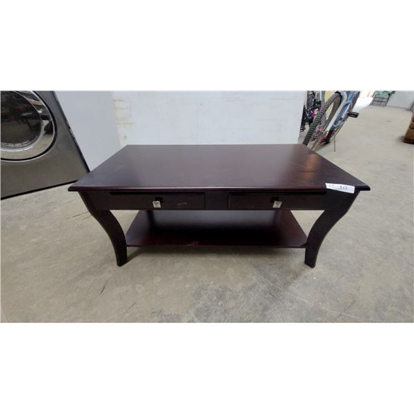 Dark Espresso Transitional Console Table with Two Drawers and Lower Shelf 18 x 20 x 40"