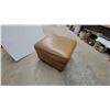 Image 4 : Tan Leather Channel-Tufted Ottoman