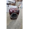 Image 1 : Samsung DV457 Front-Load Steam Dryer in Merlot Finish with Chrome-Trimmed Door