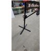 Image 4 : Red Cantilever Offset Patio Umbrella with Black Metal Frame and Cross Base