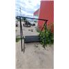 Image 1 : Black Metal A-Frame Patio Swing with Two-Seat Bench
