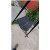 Image 4 : Black Metal A-Frame Patio Swing with Two-Seat Bench