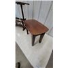 Image 3 : Dark Wood Colonial Revival Step Table with Magazine Rack 23 x 24 x 15" and Oval End Table