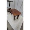 Image 4 : Dark Wood Colonial Revival Step Table with Magazine Rack 23 x 24 x 15" and Oval End Table