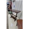 Image 5 : Dark Wood Colonial Revival Step Table with Magazine Rack 23 x 24 x 15" and Oval End Table