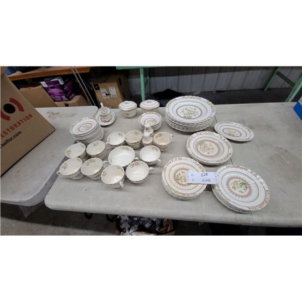 Copeland Spode Buttercup Place Setting 67 Piece Floral Dinnerware Set, Plates, Cups
