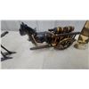 Image 6 : Carved Mask, Totem Sculpture, Pewter Figurine, Brass Sailboat, Wood Cart and More