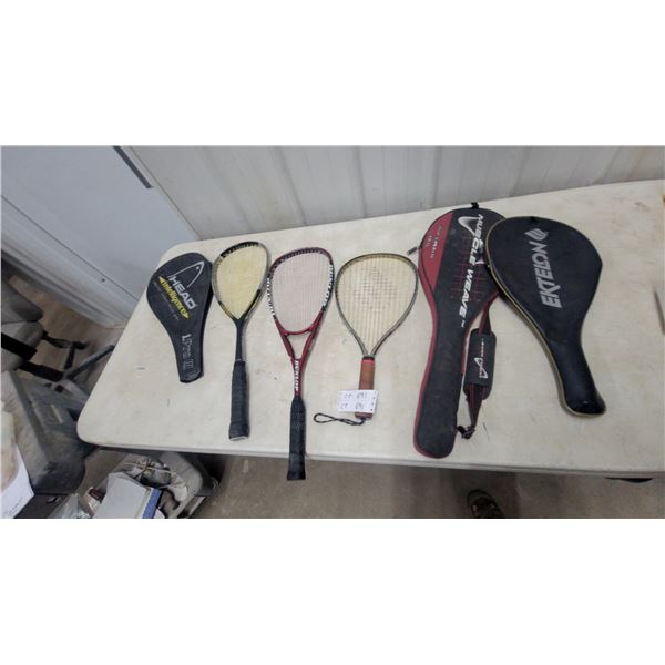 Head Intelligence iPro III, Dunlop, Ektelon and Muscle Weave Inferno 160 Racquets and Covers