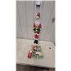 Image 1 : Tall Santa Figurine with Wreath and Assorted Christmas Ornaments