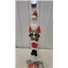 Image 2 : Tall Santa Figurine with Wreath and Assorted Christmas Ornaments