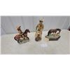 Image 1 : Jim Beam Ceramic Whiskey Decanters Including Pancho Villa, Seated Cowboy, and Old Friends Are Best