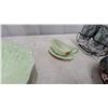 Image 7 : Cloisonné Enamel Bowl, Cabbage Leaf Dishes, Jasperware-Style Glasses in Caddy and More