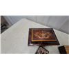Image 2 : Italian Sorrento Inlaid Music Box, Palekh Lacquer Box, Soapstone Box, Mohair Throw and More