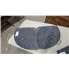 Image 2 : Set of Four Segmented Patio Umbrella Base Weights with Fan Pattern and Metal Handles