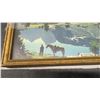 Image 3 : 9 1/2" Boma Brown Totem Pole and 5 1/2 x 7 1/2" Framed Vintage Cowboy Print