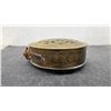 Image 4 : Antique Middle Eastern Brass Gunpowder Flask with Engraved Pentagram Design