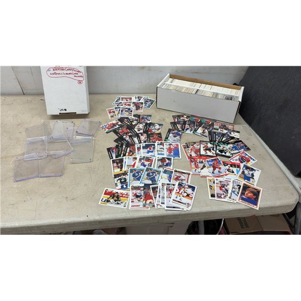 1600 Mixed 1990s Hockey Cards Including Upper Deck and Pro Set with 10 Screw-Down Holders