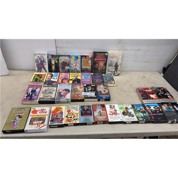 Lot of 34 Vintage VHS and Beta Movies Including Disney, Karate Kid, X-Men, Blues Brothers and More