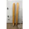 Image 3 : Pair of Vintage Mermaid by Aqua-Rite Cruiser Combi Laminated Wood Water Skis with Bindings