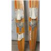 Image 5 : Pair of Vintage Mermaid by Aqua-Rite Cruiser Combi Laminated Wood Water Skis with Bindings