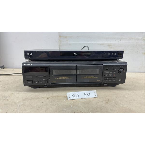 Sony TC-WE405 Stereo Dual Cassette Deck and LG Blu-Ray Disc Player