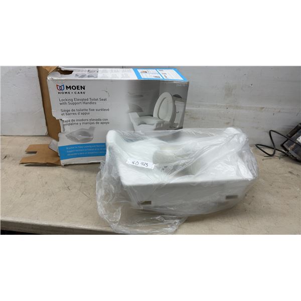 New Moen Home Care DN8070 Locking Elevated Toilet Seat with Support Handles, 5", 300 Pound Capacity
