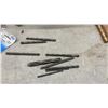 Image 12 : Assorted Hardware Lot: Bucket of Drill Bits, Hinges, Door Knob, Brackets, Galvanized Wire Spool