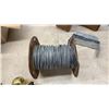 Image 4 : Assorted Hardware Lot: Bucket of Drill Bits, Hinges, Door Knob, Brackets, Galvanized Wire Spool