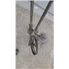 Image 3 : Antique Single-Wheel Hand Plow Cultivator with Wooden Handles and Plow Attachment
