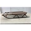 Image 2 : Vintage Wooden Flexible Flyer Style Sled with Metal Runners
