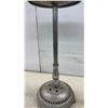 Image 3 : Vintage Art Deco Chrome-Plated Pedestal Ashtray With Ornate Cast Metal Base, Circa 1920s-1940s