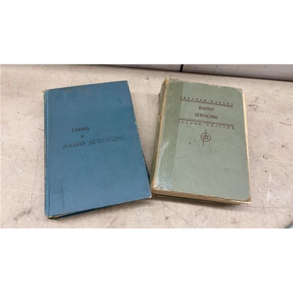 Vintage Vacuum Tubes Including Philips, Radio Servicing Books by Abraham Marcus, and Ammo Crate