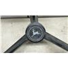 Image 5 : John Deere Tractor Steering Wheel and Two Vintage Pontiac Winged Goddess Hubcaps