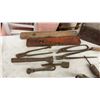 Image 5 : Vintage Lot of Cast Iron Spanners, Wrenches, Masonic Square and Compass, Brace Drill, and More