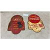 Image 1 : 2 Vintage Coca-Cola Double Sided "Take Home a Carton" 25¢ Painted Tin Advertising Signs